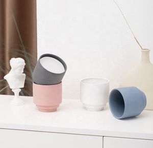 Fashion Home Decoration Matte Multi-colored Wedding <b>Candle</b> Cup Container Ceramic Empty <b>Candle</b> Jars Without Lid - Product Image 2