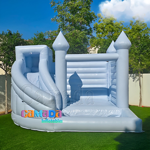 Trẻ em và người lớn Inflatable Trắng Bounce House thiết kế mới trắng Bounce House với Slide Bounce + House + Trắng - Product Image 4
