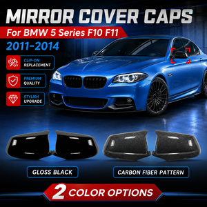 For BMW 5 Series F10 F11 2011-2014 <strong>Car</strong> Accessories M Style Side Mirror <strong>Cover</strong> Caps <strong>Clip</strong>-On Replacement - Product Image 1