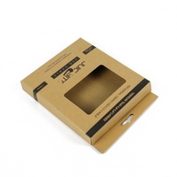 Boîte d'expédition pliable personnalisée Crown Win avec gaufrage, boîte à rabat en kraft avec fenêtre transparente et fermeture magnétique pour écouteurs électroniques et câbles USB