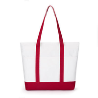Sac fourre-tout en toile de coton écologique 16 oz avec fermeture épaule, taille et couleur personnalisables, motif lettres, design contrastant, polyvalent pour le shopping