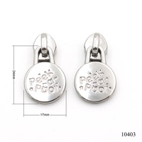 Tirador de Cremallera Redondo de Metal de Diseño Superior con Logotipo Grabado, Etiqueta de Aleación de Zinc para Herrajes de Bolsos y Accesorios de Ropa