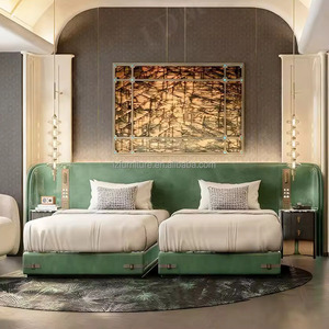 Factory Wholesale Wood Hotel Bedroom Sets <b>Panel</b> <b>Headboard</b> Modern Commercial Style Hotel Project Furniture for Hotel Bed Room - Product Image 2