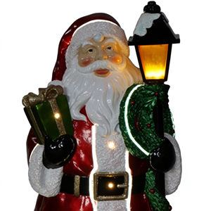 Santa Claus con una Corona Navideña con 10 Luces y 7 Tiras de Luces - Product Image 1