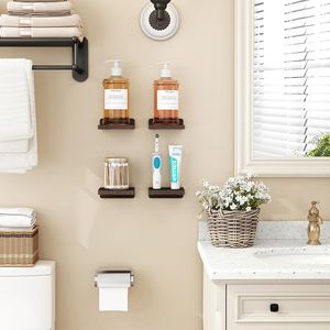 Trang Trí Nội Thất Thiết Lập Của 4 Wall Mount Nổi Bằng Gỗ Hiển Thị Lưu Trữ Kệ Kệ Lưu Trữ Giá - Product Image 5