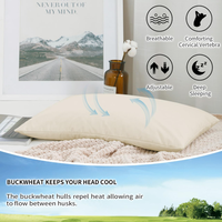 Oreiller en coque de sarrasin de Tartarie réglable - Housse 100% coton biologique, soutien cervical ferme et hauteur personnalisable pour un sommeil profond