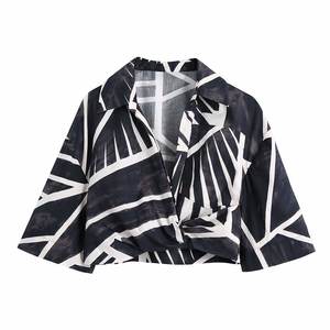 <span class=keywords><strong>Camicette</strong></span> e Top Corti da Donna alla Moda, Casual, Primaverili ed Estivi, Design Unico e Irregolare, Sexy - Product Image 2