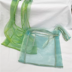 Custom <b>Transparent</b> Shoulder Handbags Various Colours Organza Tote Large Shopping <b>Bag</b> Grocery Mesh Organza Pouch - Product Image 3