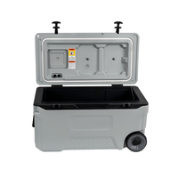 Glacière rigide portable et légère en PP, étanche et isotherme, 50L/70L, avec roues, panneau solaire et bec de vidange rapide, pour pique-nique et transport alimentaire