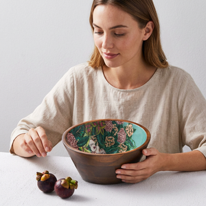 Bol de service en bois poli et résine écologique, fait main, luxueux, personnalisable, résistant au lave-vaisselle, durable pour la cuisine - Product Image 1