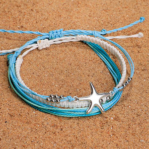 Bracelet en corde de cire style <span class=keywords><strong>Pura</strong></span> <span class=keywords><strong>Vida</strong></span> pour l'été, réglable, empilable, imperméable, avec breloque tortue de mer - Product Image 4