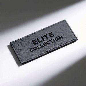 Étiquettes de col personnalisées écologiques en damassé noir, étiquettes tissées pliées sur le côté, nom, logo, design de marque, vêtements, confection sur mesure - Product Image 2