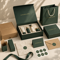 Ensemble d'emballages cadeaux recyclables personnalisés, boîte en papier rigide magnétique de luxe avec insert de sac et logo pour la vente au détail de cosmétiques, cadeaux d'entreprise