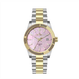 Relojes de Pulsera de Lujo con Esfera de Nácar OEM, Bisel Acordonado de Acero Inoxidable de Alta Calidad y Movimiento Automático 8215 - Product Image 3
