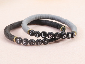 Custom Letter Name Handmade Polymer Clay <strong>Beads</strong> <strong>Bracelet</strong> Boho 1989 Taylor Friendship <strong>Bracelets</strong> for Women <strong>Men</strong> - Product Image 5