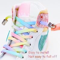 Lacet de sport plat élastique sans nœud de 8mm pour enfants et adultes Lacet imprimé Lacets à verrouillage rapide et paresseux Cordes de chaussures