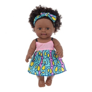 Poupées noires bébé 20 cm de haut Look vie réelle poupée fille en vinyle poupées de peau noire avec cheveux <span class=keywords><strong>afro</strong></span> - Product Image 3