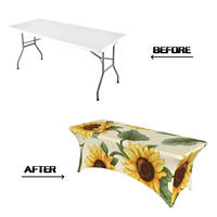 Nappe personnalisée en petite série, exclusive, à imprimé floral rétro, en spandex élastique épaissi, motif grandes fleurs, pour usage domestique