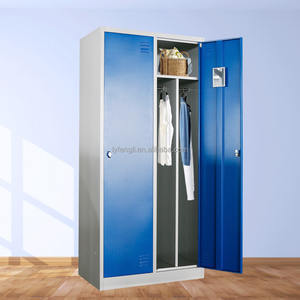Moderne blaue 2-türige Stahl kleidung Lagers chränke Faltbarer Metalls chrank Kleider schrank für School Gym Hospital Workshop zum Verkauf - Product Image 5