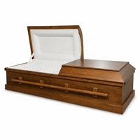 Ataúd de MDF de Lujo con Acabado Brillante, Estilo Americano, de Madera de Caoba, Suministros Funerarios, Venta al por Mayor de Fábrica, Personalizado