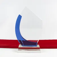 Troféus de cristal personalizado pujiang, troféus personalizados em cristal 3d para presente de negócios