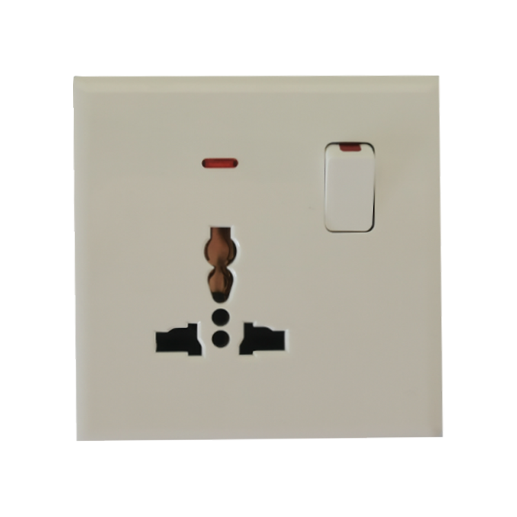 British Standard 15A/16A Three Pin and One Gang Neon PC Material Household Smart Electrical Sockets Switches
