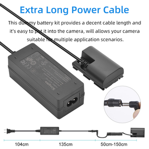 Adaptador de fuente de alimentación ACPower de batería simulada para cámara Canon <span class=keywords><strong>EOS</strong></span> R5 R6 5DS R 7D <span class=keywords><strong>6D</strong></span> 5D <span class=keywords><strong>Mark</strong></span> <span class=keywords><strong>II</strong></span> III IV 5D4 90D 80D 70D 60Da - Product Image 5