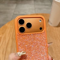 Coques de luxe pour iPhone 15 16 17 Pro Max, en TPU et acrylique, anti-traces de doigts, avec strass haut de gamme et couverture intégrale