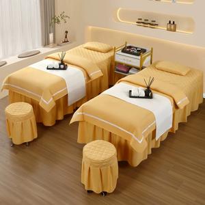 Cubierta de cama de masaje de belleza para SPA, cuatro juegos de cabello de belleza de lujo ligero con funda de cama de champú personalizada - Product Image 4