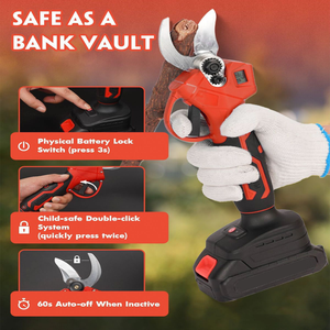 Sécateur électrique ergonomique 21V sans balais, robuste et de précision, pour la taille du bois et la gestion des vignobles, à commande manuelle - Product Image 2