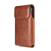 Étui de téléphone vertical vintage en similicuir avec clip ceinture, étui fin et portable pour smartphone, étui à rabat pour Apple iPhone avec emplacement pour carte de crédit