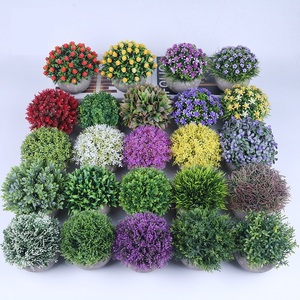 Falso fiore erba palla plastica Bonsai fiori artificiali simulazione pianta verde ripristino modi antichi arredamento per la casa - Product Image 4