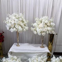 IFG Floral Wholesale, Boule de fleurs artificielle blanche de 50 cm, centre de table pour arrangement de mariage