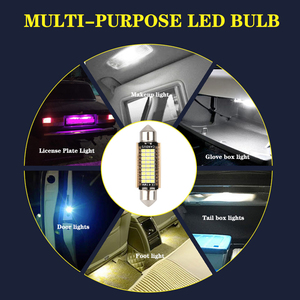 New GPRGIT Car Ceiling Reading Lamp Canbus C5W039-BT LED <strong>Bulb</strong> Festoon 31mm/36mm/39mm/41mm <strong>12V</strong> <strong>8W</strong> <strong>Dome</strong> <strong>Light</strong> for 2016 Vehicles - Product Image 2