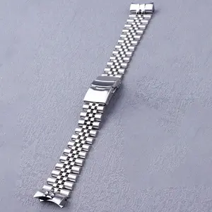 <span class=keywords><strong>Bracelet</strong></span> de montre professionnel en acier inoxydable réglable de 22 mm, argenté, Jubilee, extrémités courbes solides, <span class=keywords><strong>bracelet</strong></span> de luxe pour <span class=keywords><strong>Seiko</strong></span> <span class=keywords><strong>5</strong></span> SRPD53 63 73 - Product Image 4