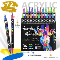 Ensemble de marqueurs acryliques à double pointe bicolores pour enfants, marqueurs à peinture imperméables à séchage rapide, fabriqués en Chine