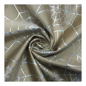 Fashion Spider Web Stretch Polyester Foil Spandex Fabric For Garment Wear