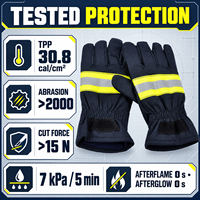 Gants de pompier certifiés 3C, gants de protection isolants thermiques en cuir de vache résistant aux flammes, modèle à protection intégrale