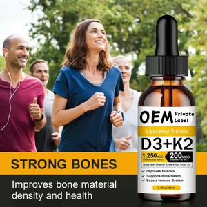 Gotas de Vitamina D3 K2 Orgánica de Marca Privada OEM, Aceite MCT, Omega 3, Suplemento de Vitamina <span class=keywords><strong>D</strong></span> Líquido Oral para Adultos - Product Image 6