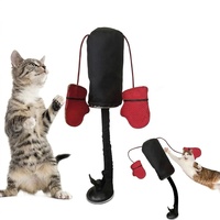 Jouet interactif sonore pour animaux de compagnie, sac de frappe pour chat, jouet de boxe pour chat robuste avec ventouse