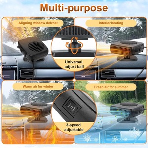 12/24V 200W taşınabilir oto elektrik oto kaloriferi cam 360 derece Rotationdc elektrik hava fanı ABS fiş ısıtıcı - Product Image 2