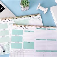 A4 Encuadernación en espiral Diario Semanal Planificador sin fecha Agendas Plan semanal Rastreador de hábitos Bloc de notas Planificador de escritorio