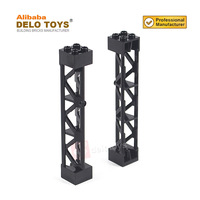 DELO TOYS Blocs de construction en plastique en vrac, support triangulaire vertical 2x2x10 - Type 4 - 3 poteaux, 3 sections (N°95347)