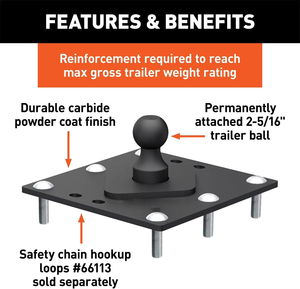 AMBITION 61100 <span class=keywords><strong>Attelage</strong></span> à <span class=keywords><strong>col</strong></span> <span class=keywords><strong>de</strong></span> <span class=keywords><strong>cygne</strong></span> à boule fixe sur lit <span class=keywords><strong>Attelage</strong></span> <span class=keywords><strong>de</strong></span> cinquième roue en acier au carbone et métal durable - Product Image 2