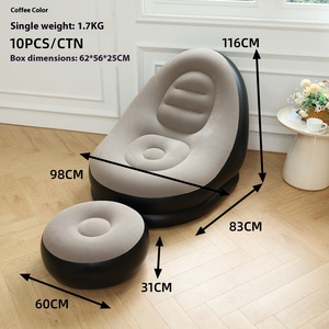 Sofá Cama Inflable de PVC para Exteriores, Moderno, Plegable, con Bomba de Pie - Product Image 6