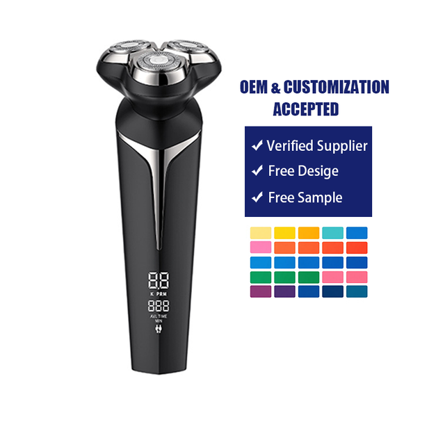 Triple Blade Rotary Portable Waterproof Electric Shaver for Men Cordless Rechargeable Magnetic Head Face Household