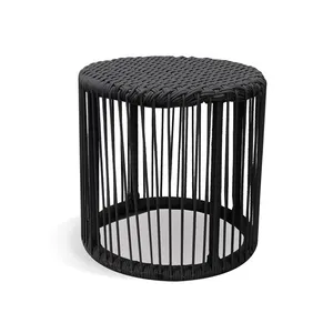 Patio Chair Modern Design Patio Balcony Set Aluminum Waterproof Woven Garden Furniture Small Coffee Table Lounge Wicker Rope Chair