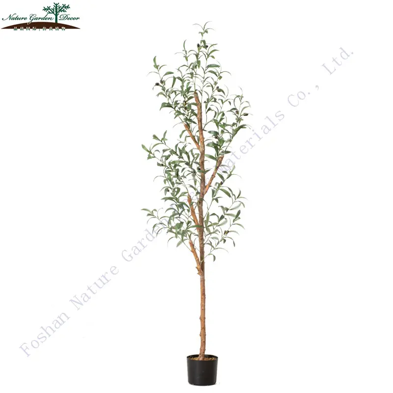 Plantas falsas naturales para jardín, decoración de interior, árbol de oliva Artificial de imitación