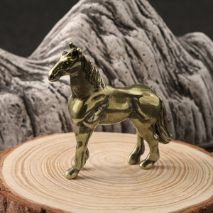 Figurines de chevaux de guerre, décorations de table, animaux de compagnie pour le thé, artisanat en bronze du cheval du zodiaque - Product Image 4