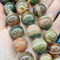 Bandes rouges et vertes en agate, grosses perles de 20 mm, 1,5 mm de diamètre, pierres naturelles lisses et rondes pour la fabrication de bijoux, 380 mm/brin